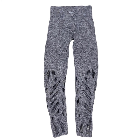 Victorias Secret PINK Grey Cool & Comfy Leggings With Cutouts - Size Small - Picture 1 of 7